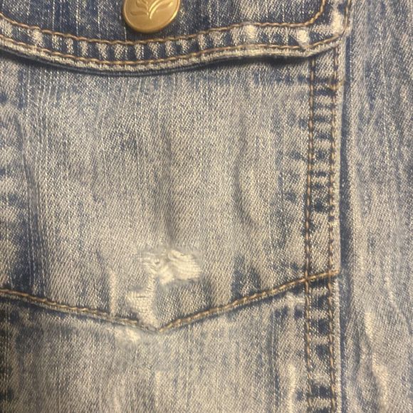 Distressed Women Of Faith Blue Jean Jacket Size Medium - Picture 6 of 6